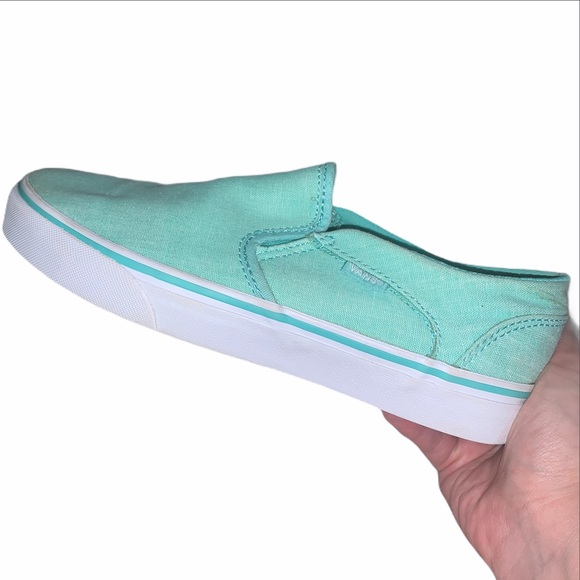 vans slip on neptune green